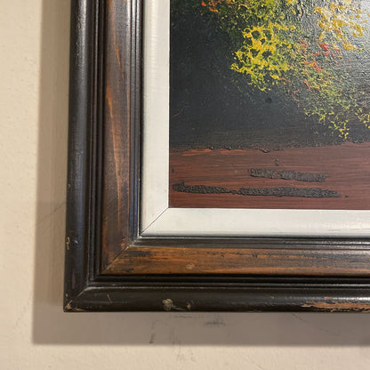 Fountain + Ruins Yellow Rectangular Painting