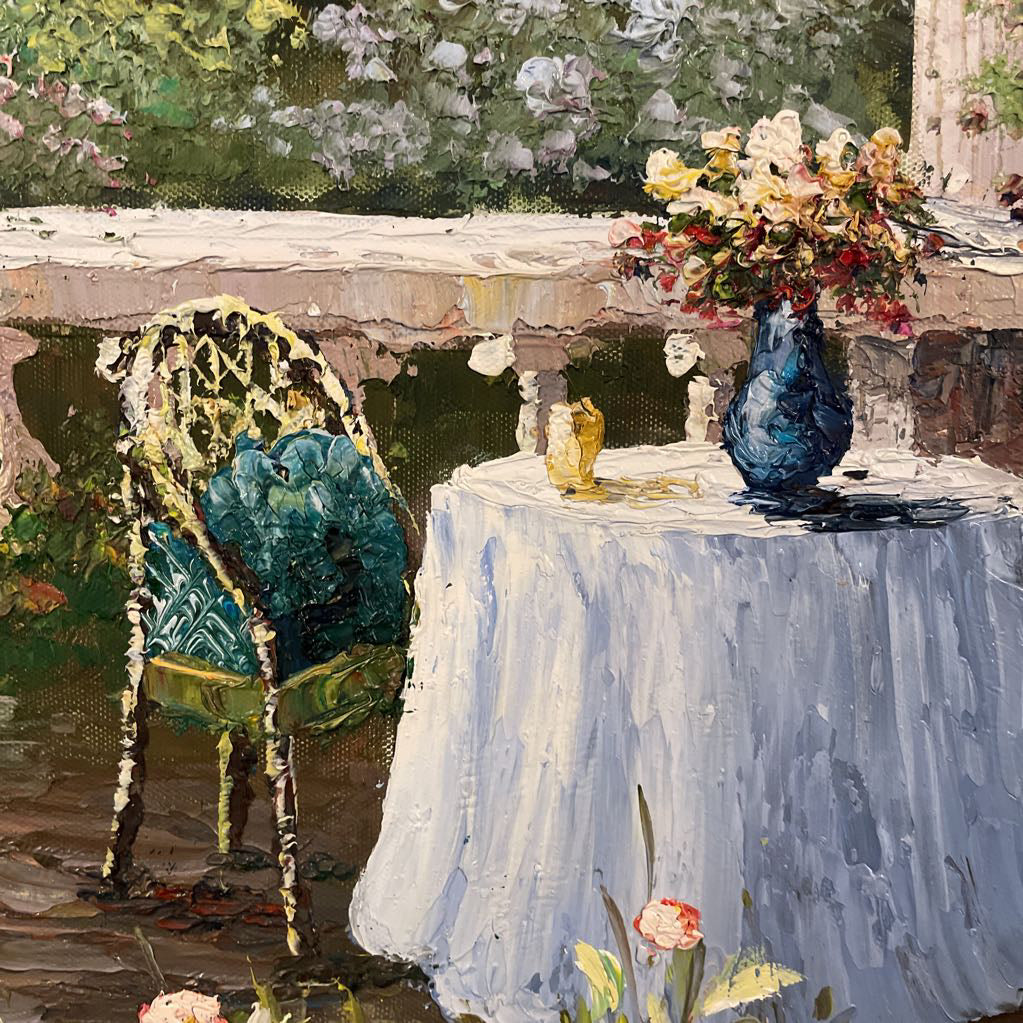 "Table For One" Colorful Impressionist Style Original Painting
