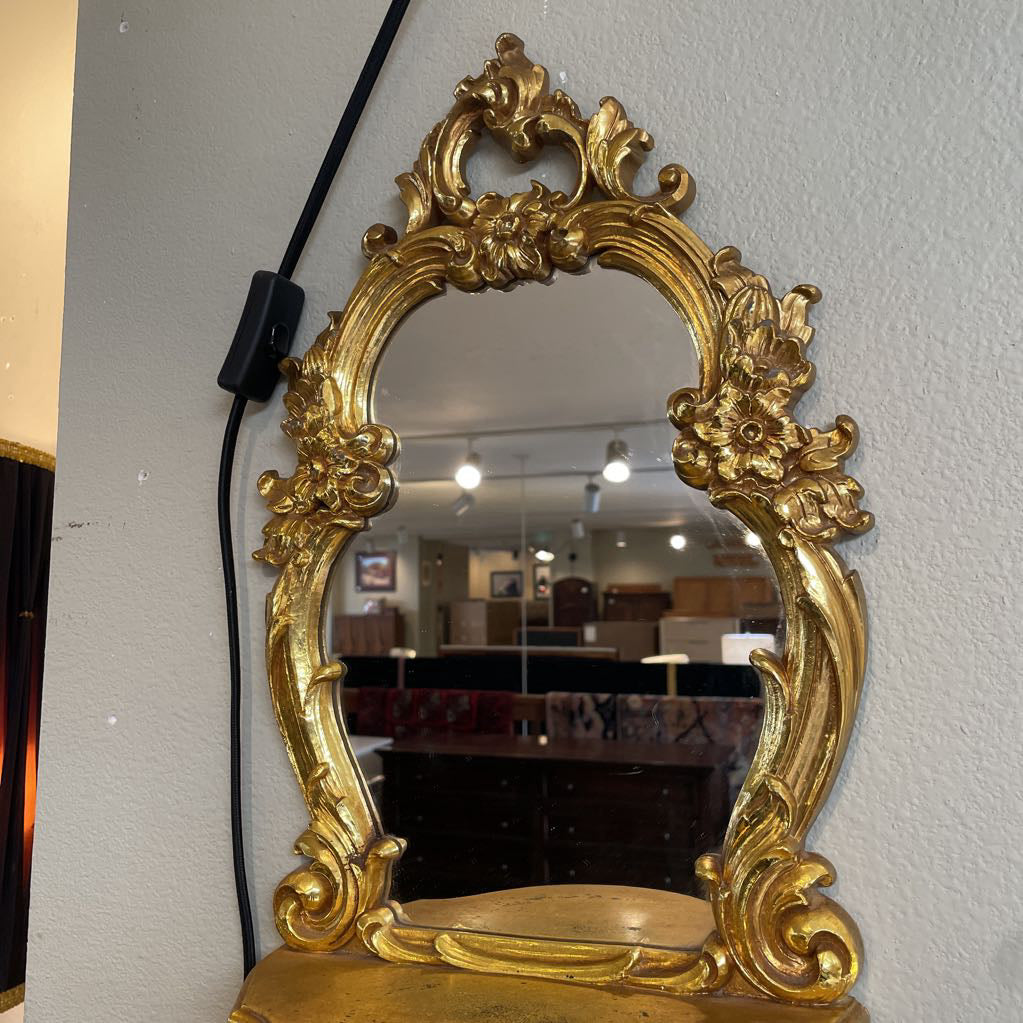 Ornate Gilded Mirror w/ Shelf