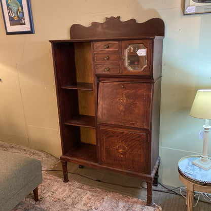 Antique Inlay Secretary w/Shelves