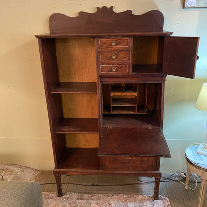 Antique Inlay Secretary w/Shelves C DESKS