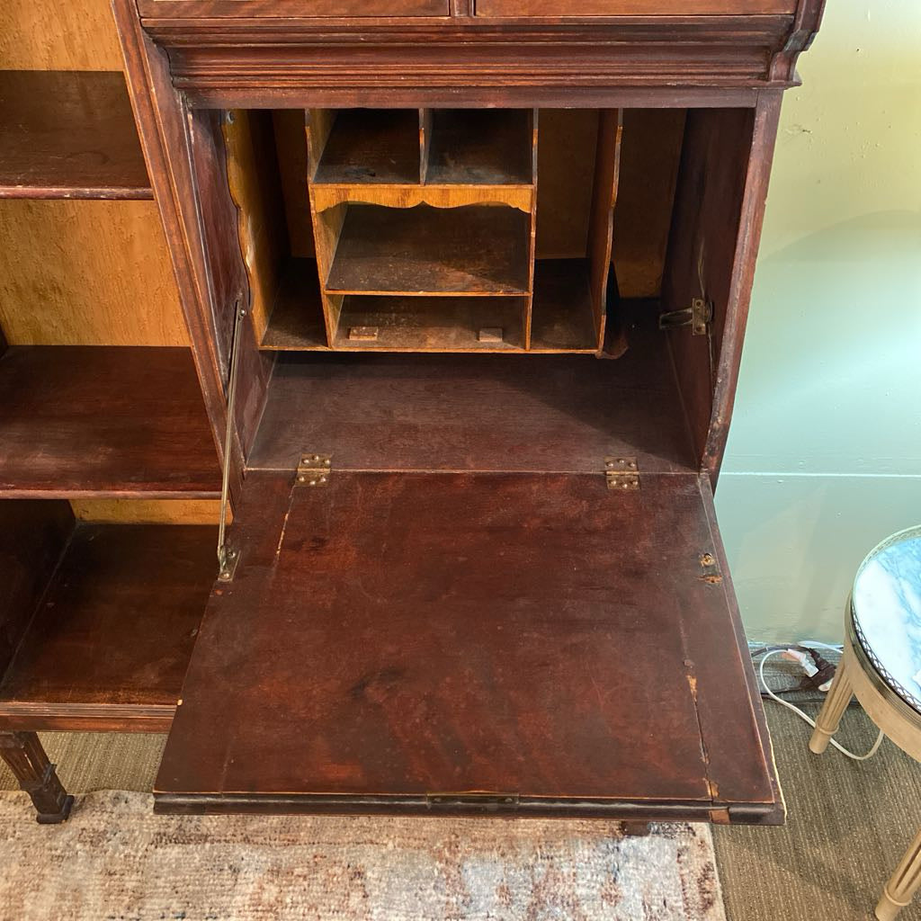 Antique Inlay Secretary w/Shelves C DESKS