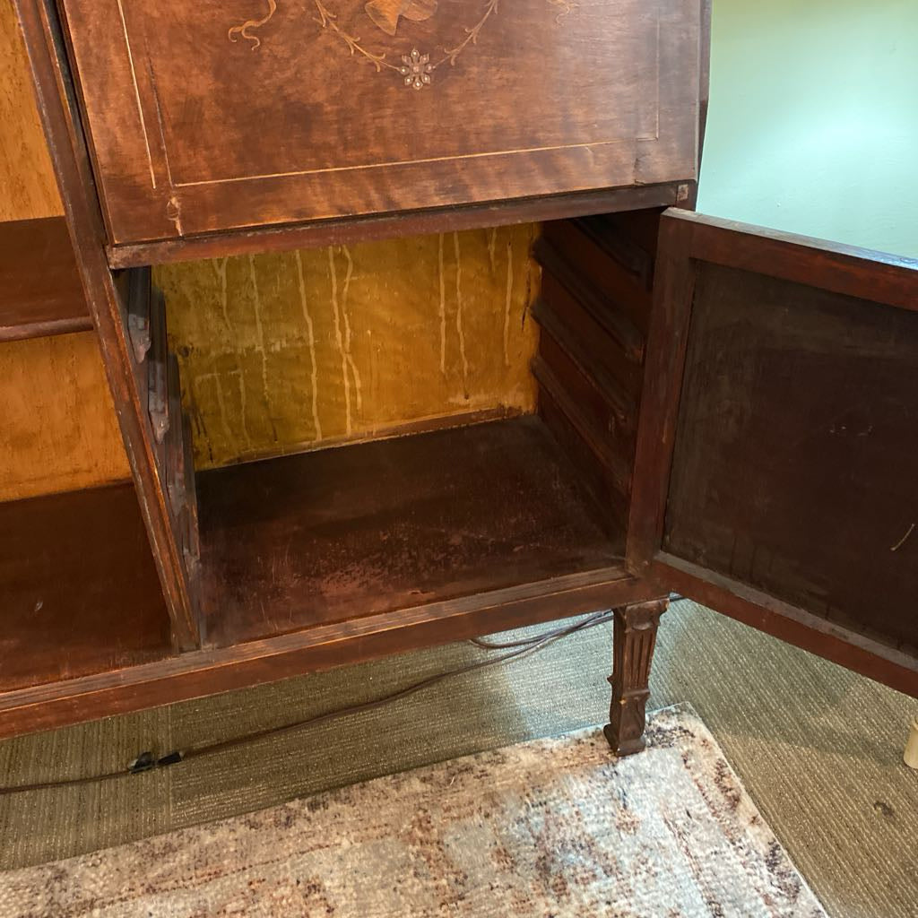Antique Inlay Secretary w/Shelves C DESKS