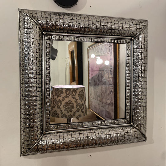 Ornate Aluminum Square Mirror C MIRRORS