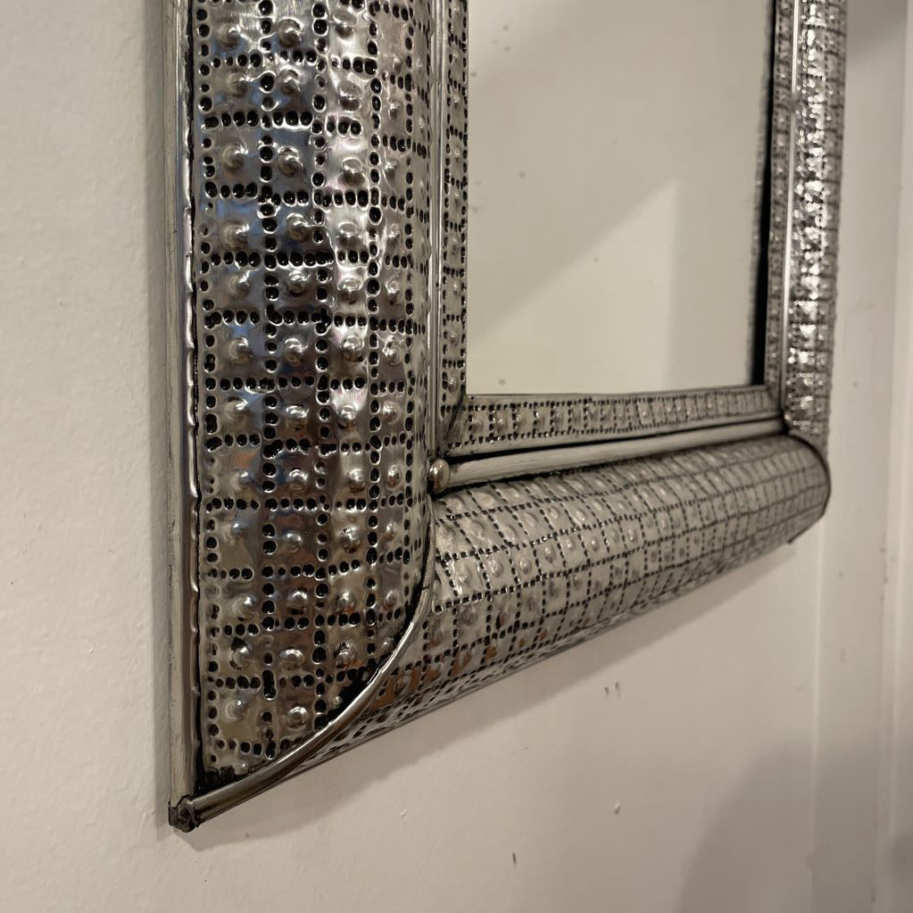 Ornate Aluminum Square Mirror