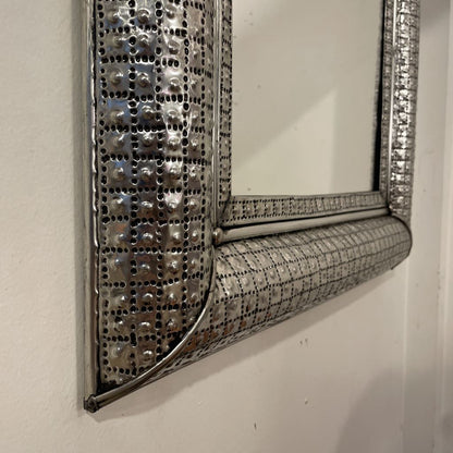 Ornate Aluminum Square Mirror