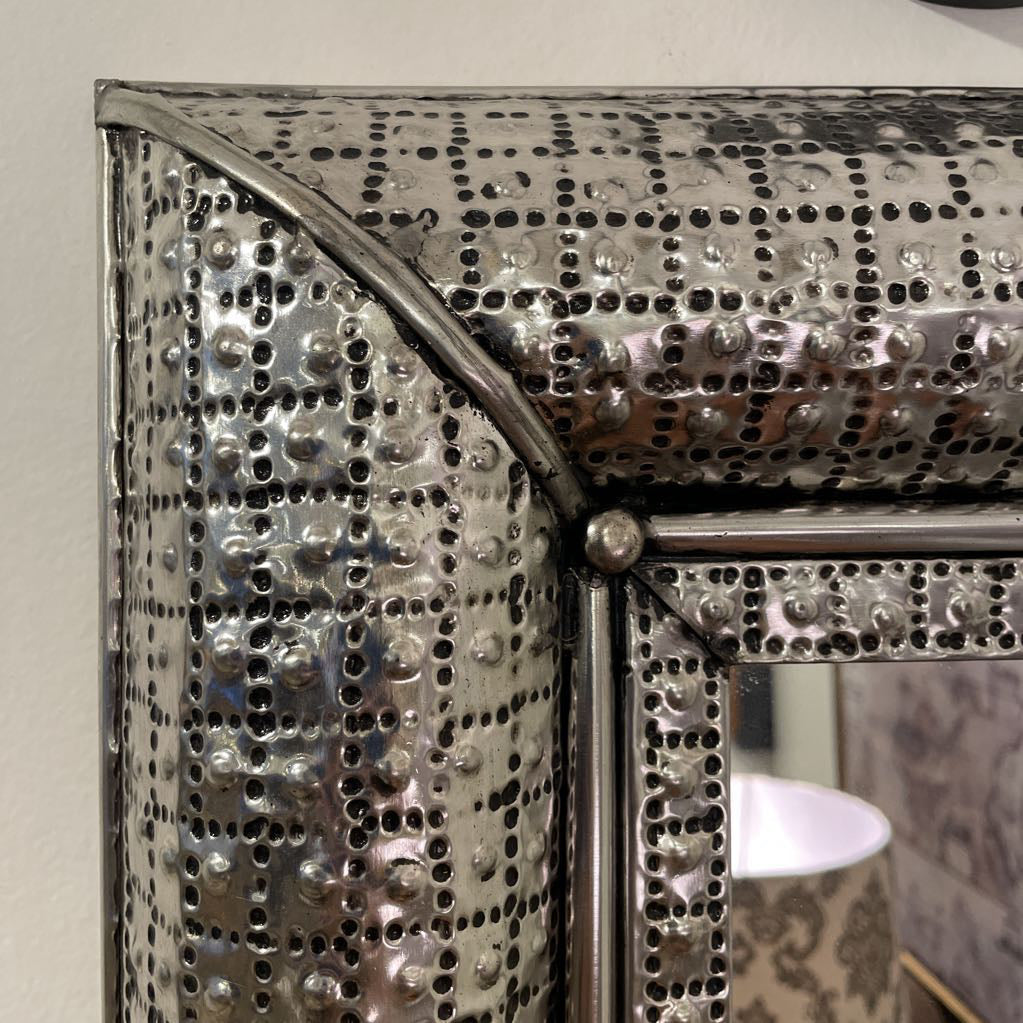 Ornate Aluminum Square Mirror