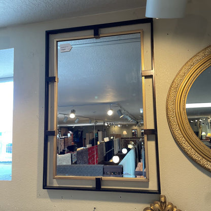 Gold & Black Double Framed Beveled Mirror