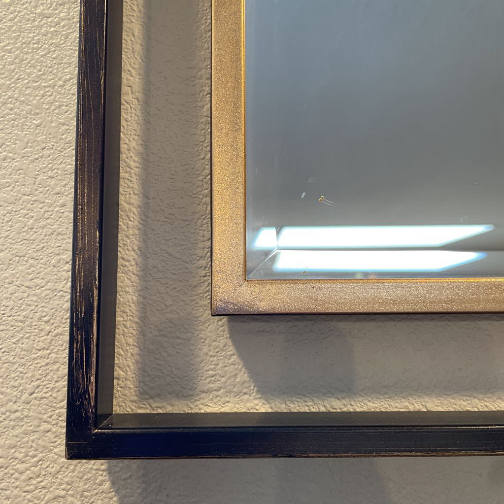 Gold & Black Double Framed Beveled Mirror