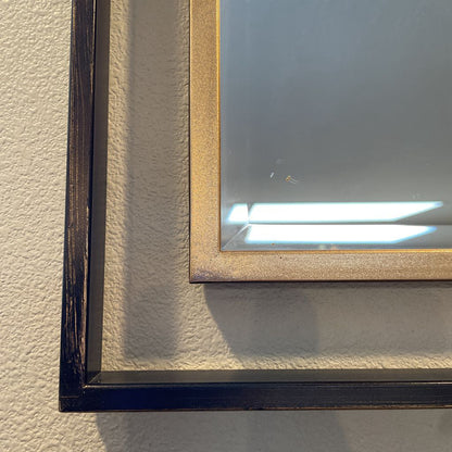 Gold & Black Double Framed Beveled Mirror