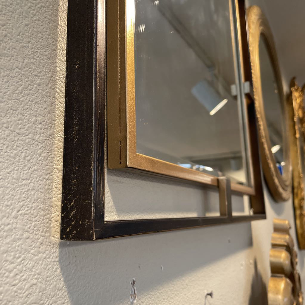 Gold & Black Double Framed Beveled Mirror