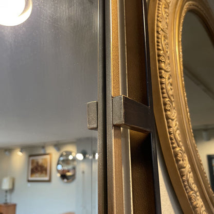 Gold & Black Double Framed Beveled Mirror