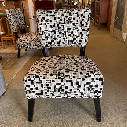 Espresso + Seasalt Mosaic Pattern Armless Accent Chair U ACCENT CHAIRS