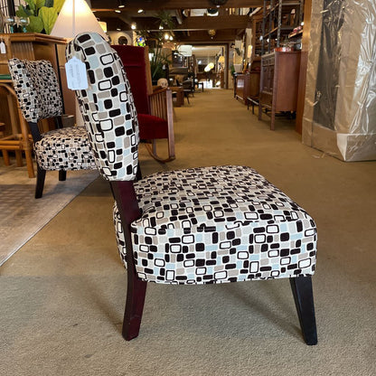 Espresso + Seasalt Mosaic Pattern Armless Accent Chair U ACCENT CHAIRS