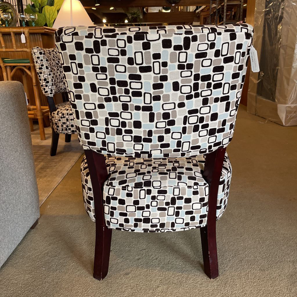 Espresso + Seasalt Mosaic Pattern Armless Accent Chair U ACCENT CHAIRS