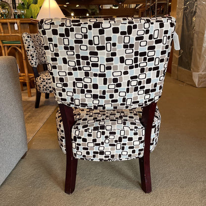 Espresso + Seasalt Mosaic Pattern Armless Accent Chair U ACCENT CHAIRS