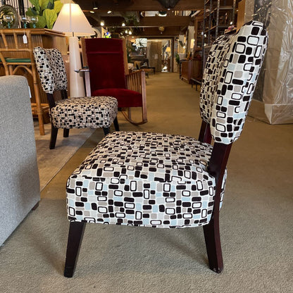 Espresso + Seasalt Mosaic Pattern Armless Accent Chair U ACCENT CHAIRS