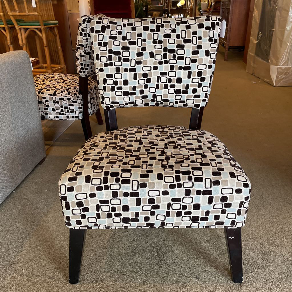 Espresso + Seasalt Mosaic Pattern Armless Accent Chair U ACCENT CHAIRS