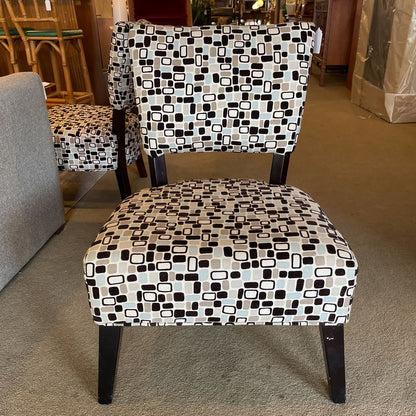 Espresso + Seasalt Mosaic Pattern Armless Accent Chair U ACCENT CHAIRS