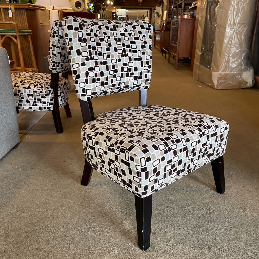 Espresso + Seasalt Mosaic Pattern Armless Accent Chair U ACCENT CHAIRS