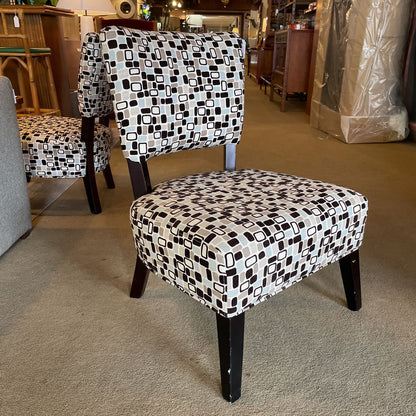 Espresso + Seasalt Mosaic Pattern Armless Accent Chair U ACCENT CHAIRS