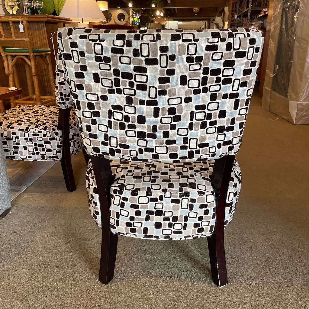 Espresso + Seasalt Mosaic Pattern Armless Accent Chair U ACCENT CHAIRS