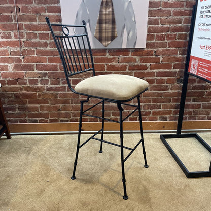 Iron Frame Beige Seat Swivel Stool C STOOLS