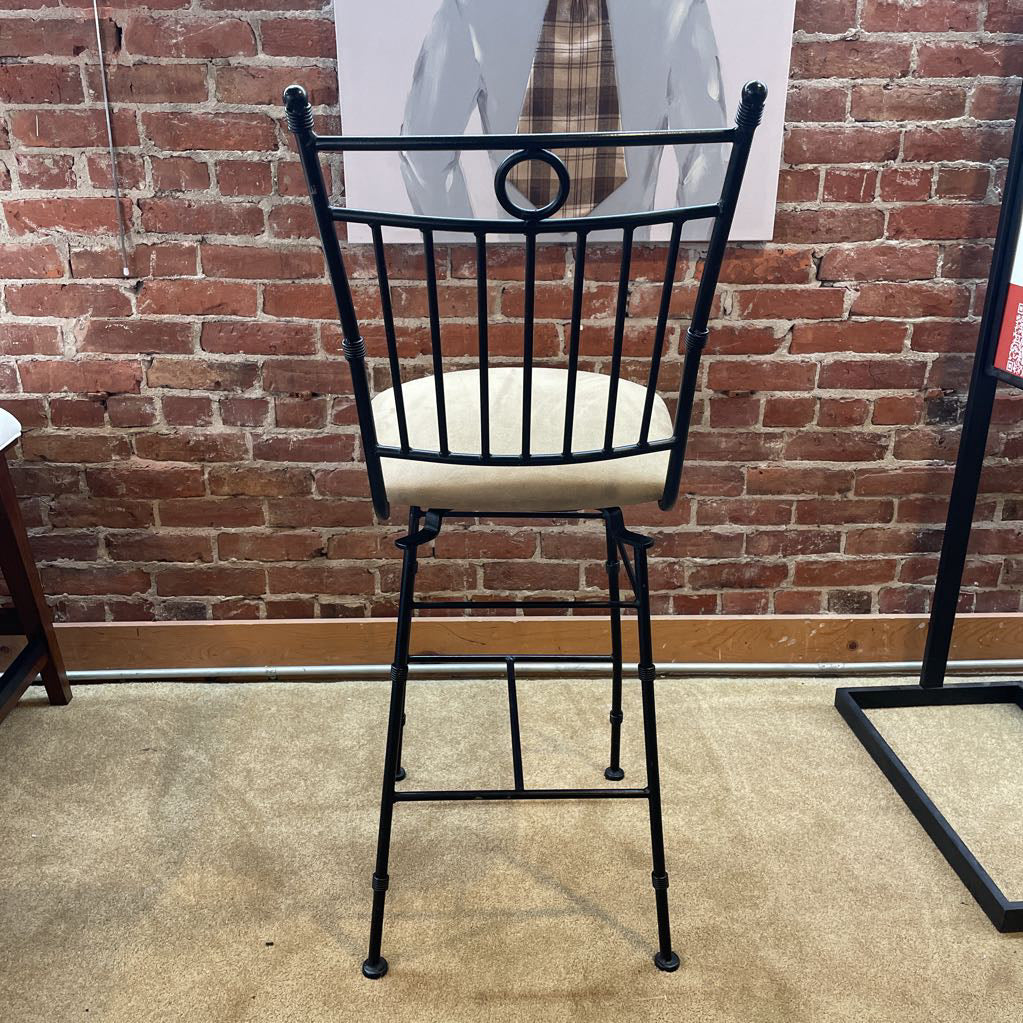 Iron Frame Beige Seat Swivel Stool C STOOLS