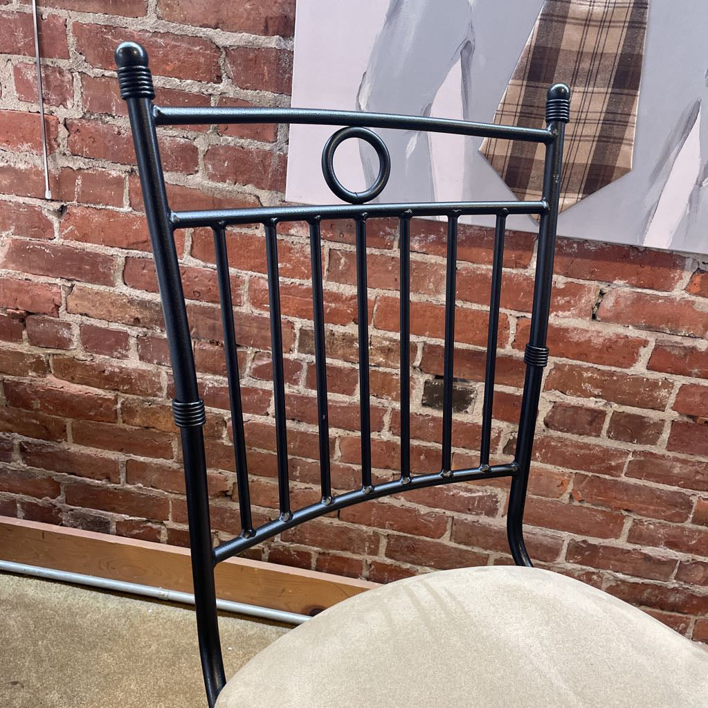 Iron Frame Beige Seat Swivel Stool C STOOLS