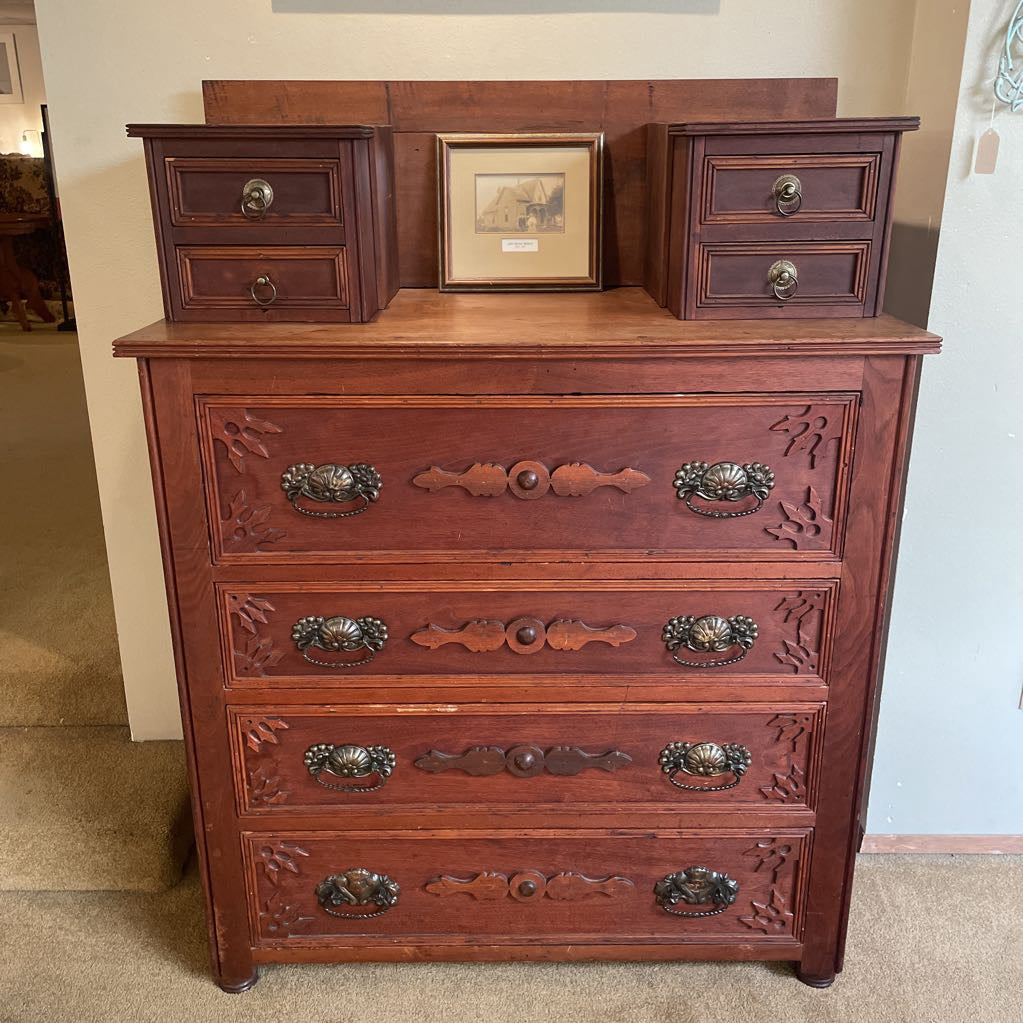 Vintage Handmade 4 Drawer Chest w/ Photo of Craftsmen