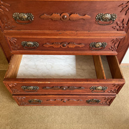 Vintage Handmade 4 Drawer Chest w/ Photo of Craftsmen