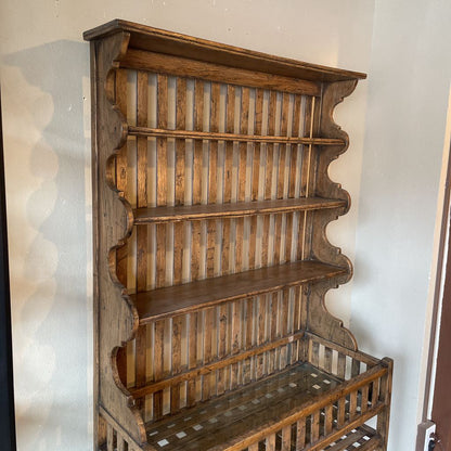 Vintage Rustic Bakers Rack w/ Lattice Shelves
