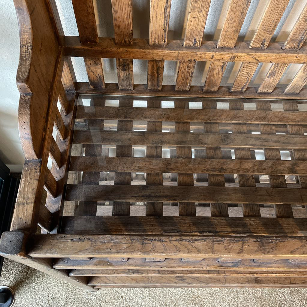 Vintage Rustic Bakers Rack w/ Lattice Shelves
