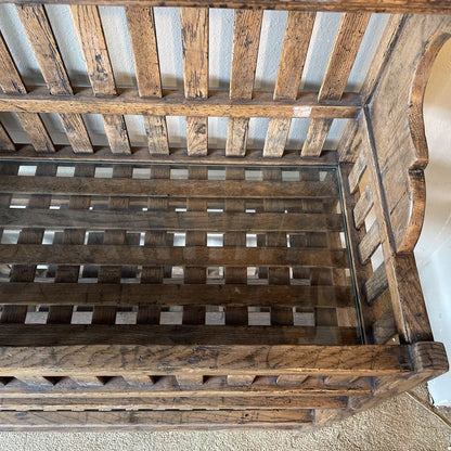 Vintage Rustic Bakers Rack w/ Lattice Shelves