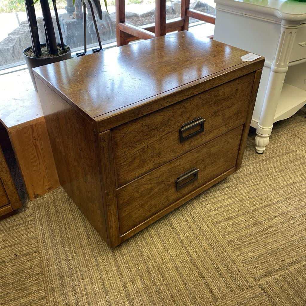 Vintage BARKER Two Drawer Nighstand