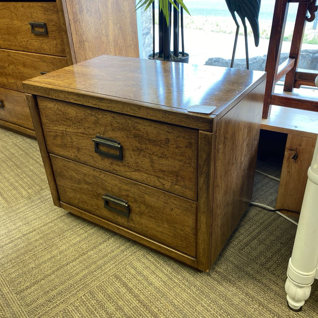 Vintage BARKER Two Drawer Nighstand