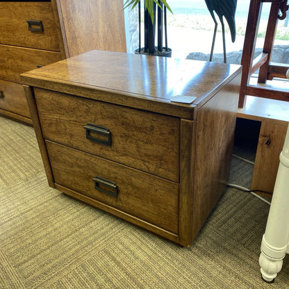 Vintage BARKER Two Drawer Nighstand