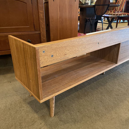 Contemporary Wooden Media Stand with White Drawer AS IS