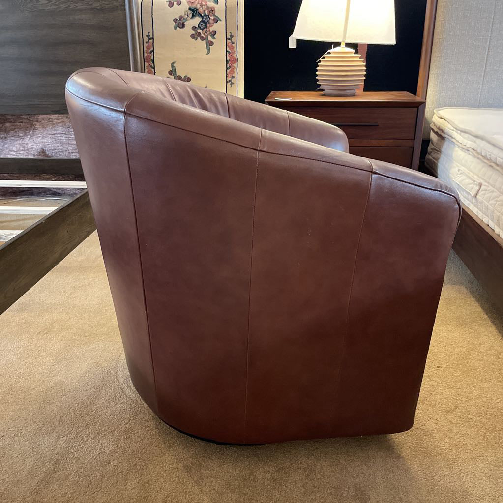 Brown Leather Swivel Chair