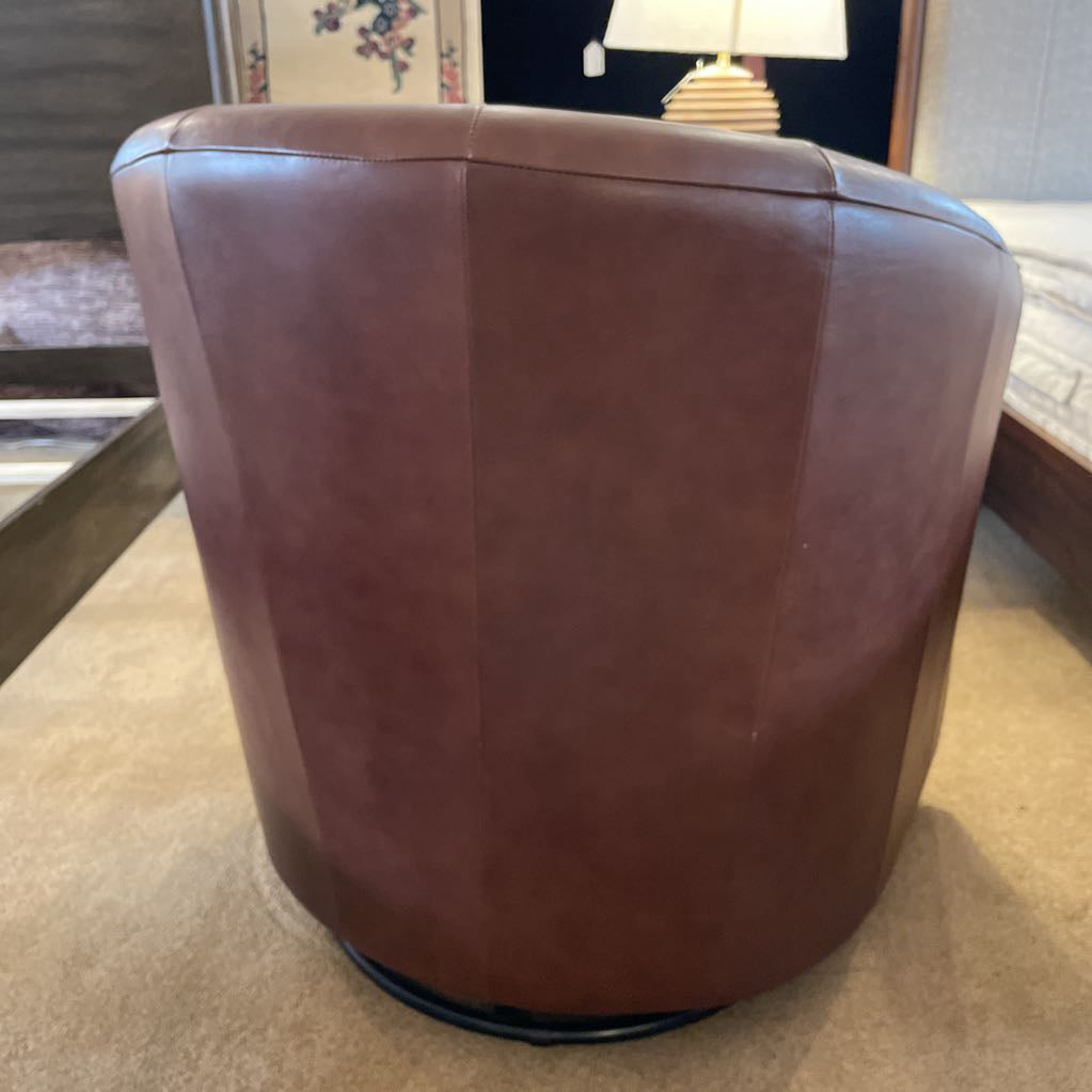 Brown Leather Swivel Chair