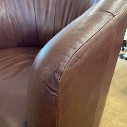 Brown Leather Swivel Chair