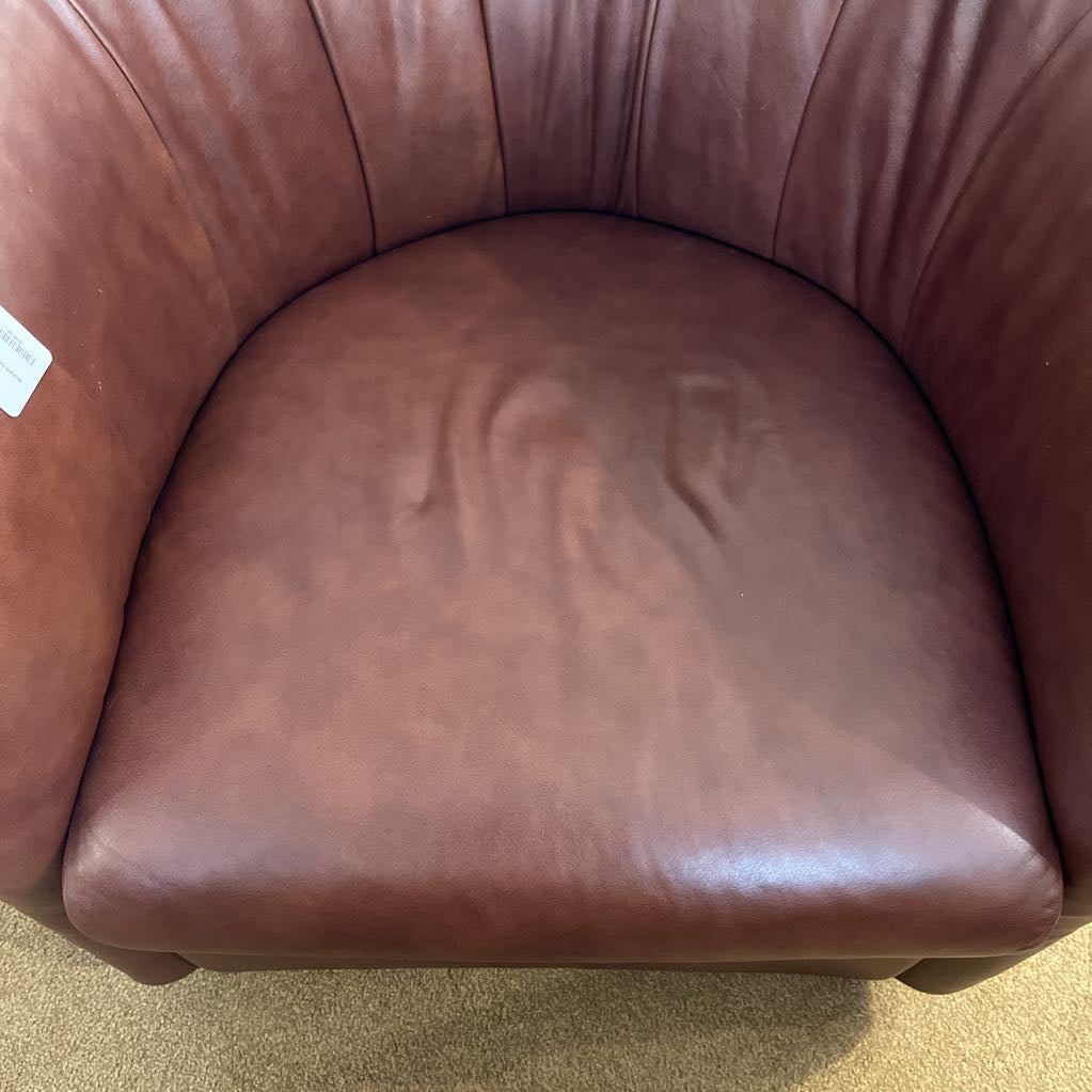 Brown Leather Swivel Chair