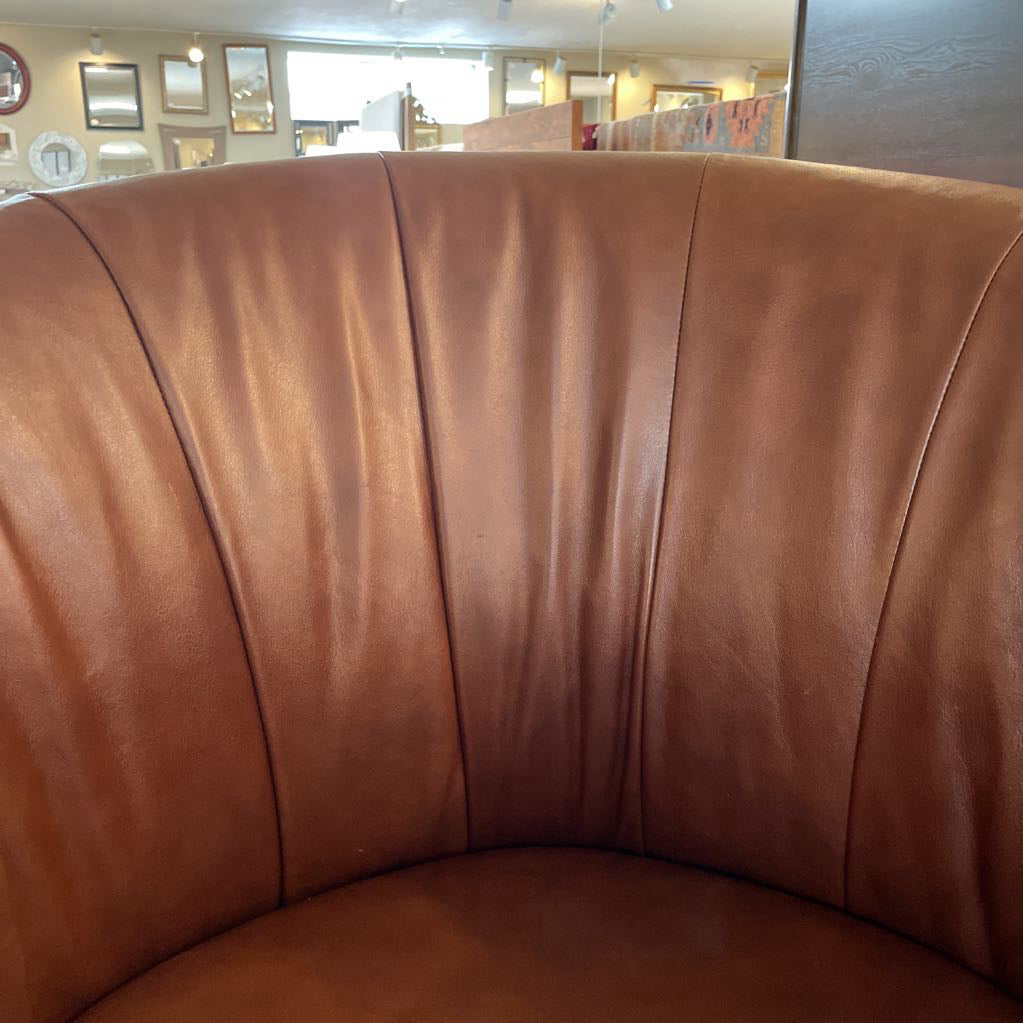 Brown Leather Swivel Chair