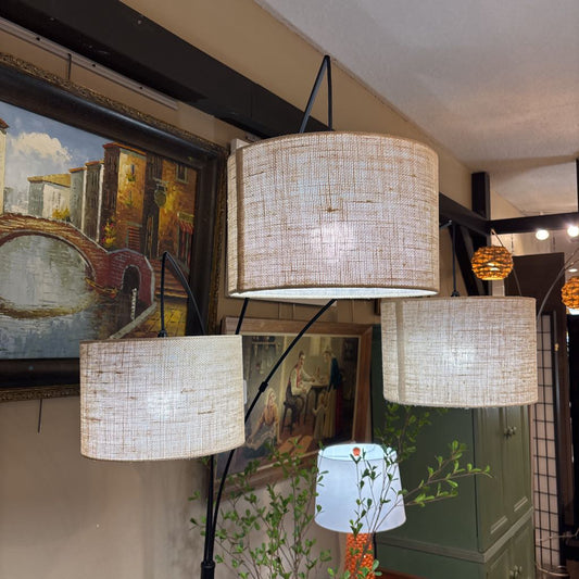 Burlap and Bronze Arc Lamp LAMPS