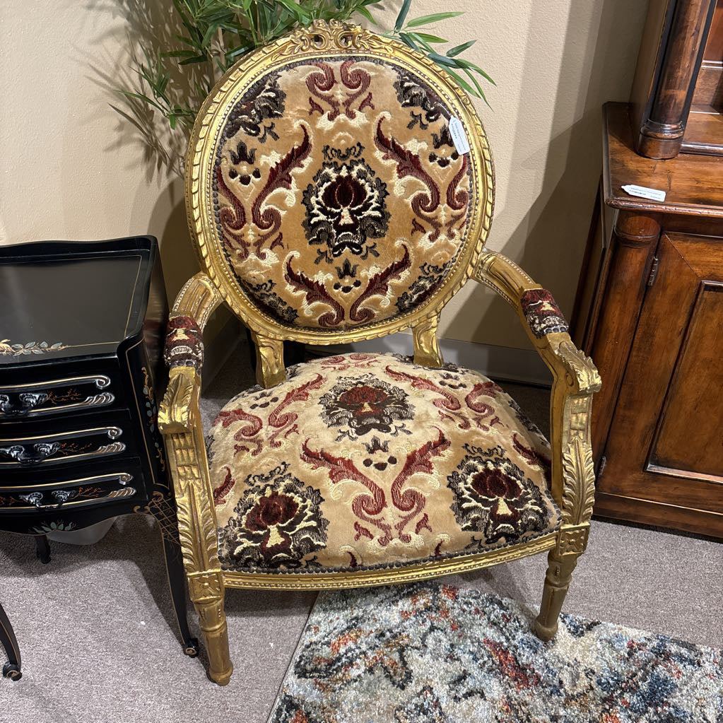 French Rococo Style Gold Painted Accent Chair U ACCENT CHAIRS