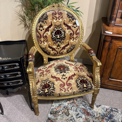 French Rococo Style Gold Painted Accent Chair U ACCENT CHAIRS