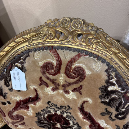 French Rococo Style Gold Painted Accent Chair