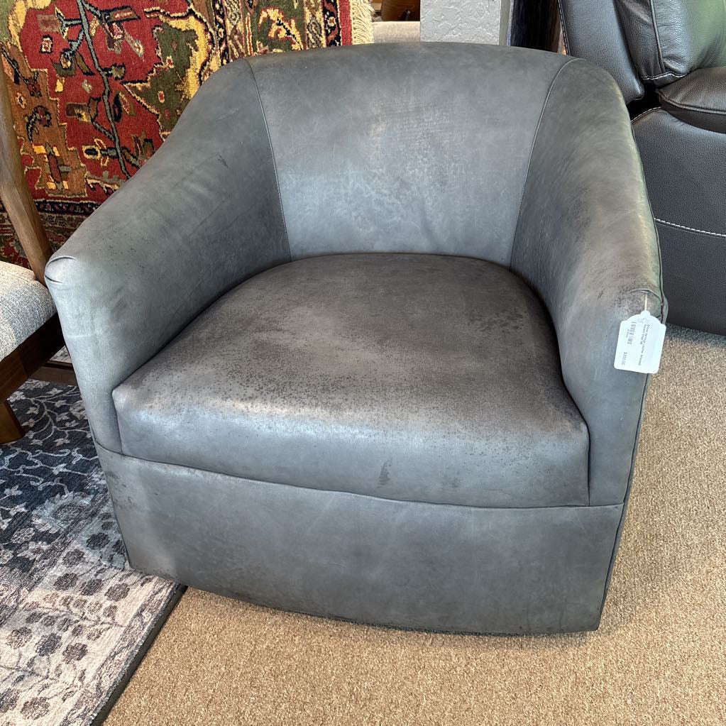 Drexel Heritage Leather Wheeled Accent Chair