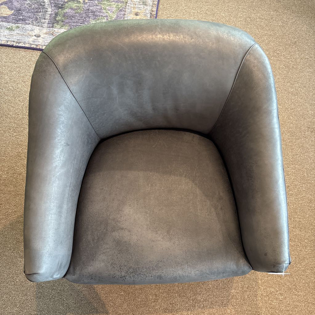 Drexel Heritage Leather Wheeled Accent Chair