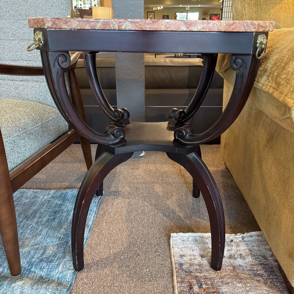 Pink Marble Top Side Table